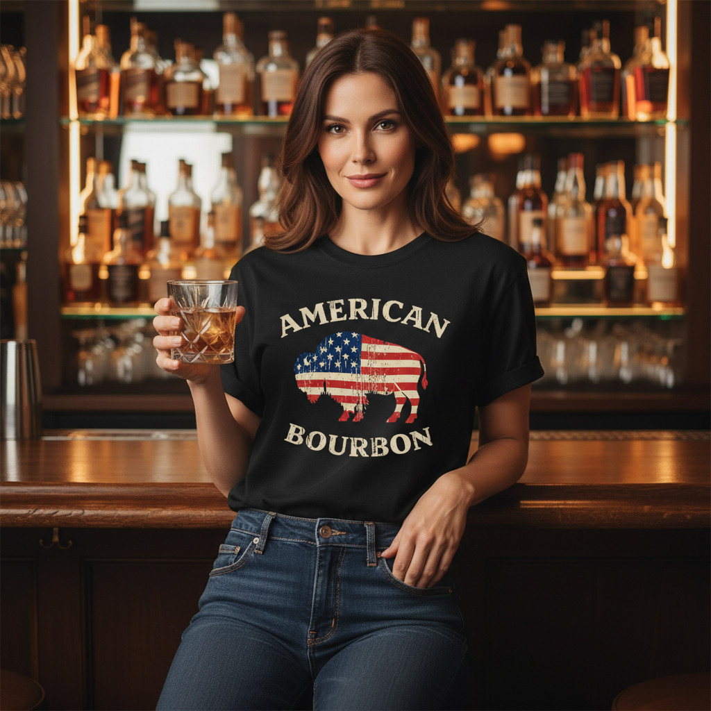American Bourbon Buffalo Premium CrewneckTee