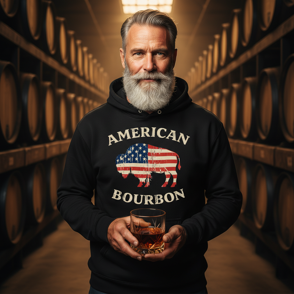 American Bourbon Patriotic Buffalo Premium Hoodie
