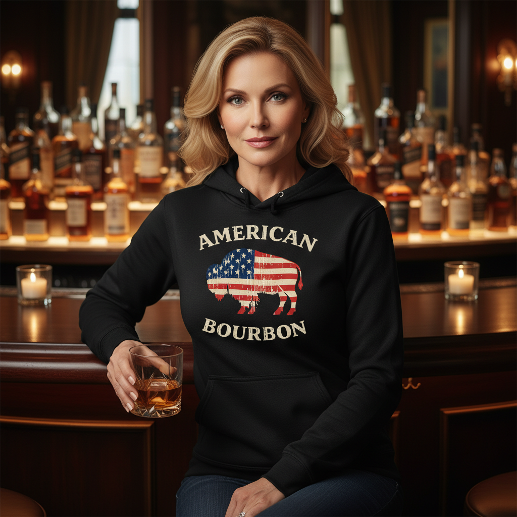 American Bourbon Patriotic Buffalo Premium Hoodie