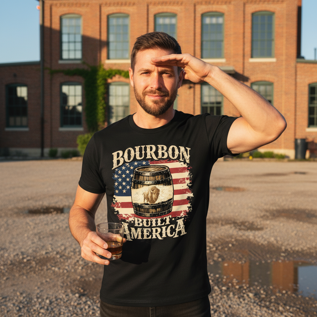 Bourbon Built America Premium CrewneckTee
