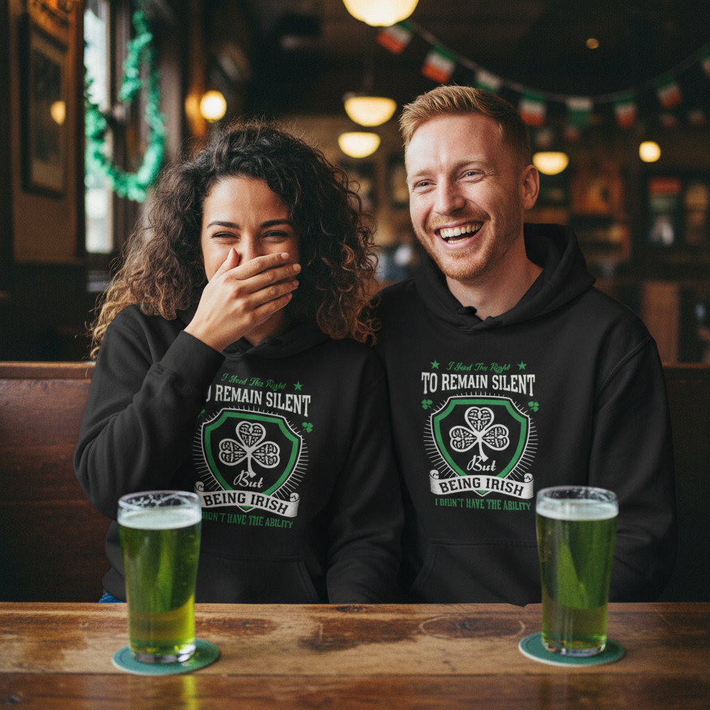 Being Irish Hoodie — "I Tried to Remain Silent" Shamrock St. Patrick's Day Pullover